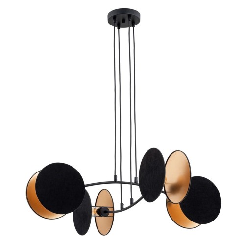 Motif lampa wisząca 4xE27 czarna/złota 1325/4