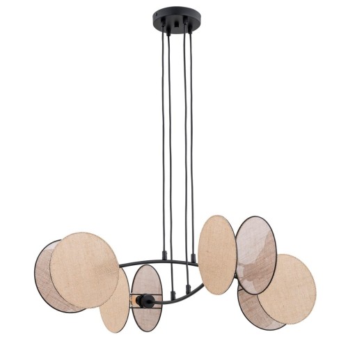 Motif lampa wisząca 4xE27 czarna/naturalna 1328/4