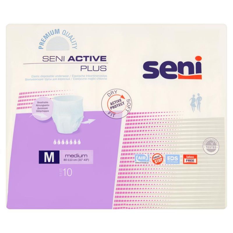 Seni Active Plus Medium Elastyczne majtki chłonne 10 sztuk