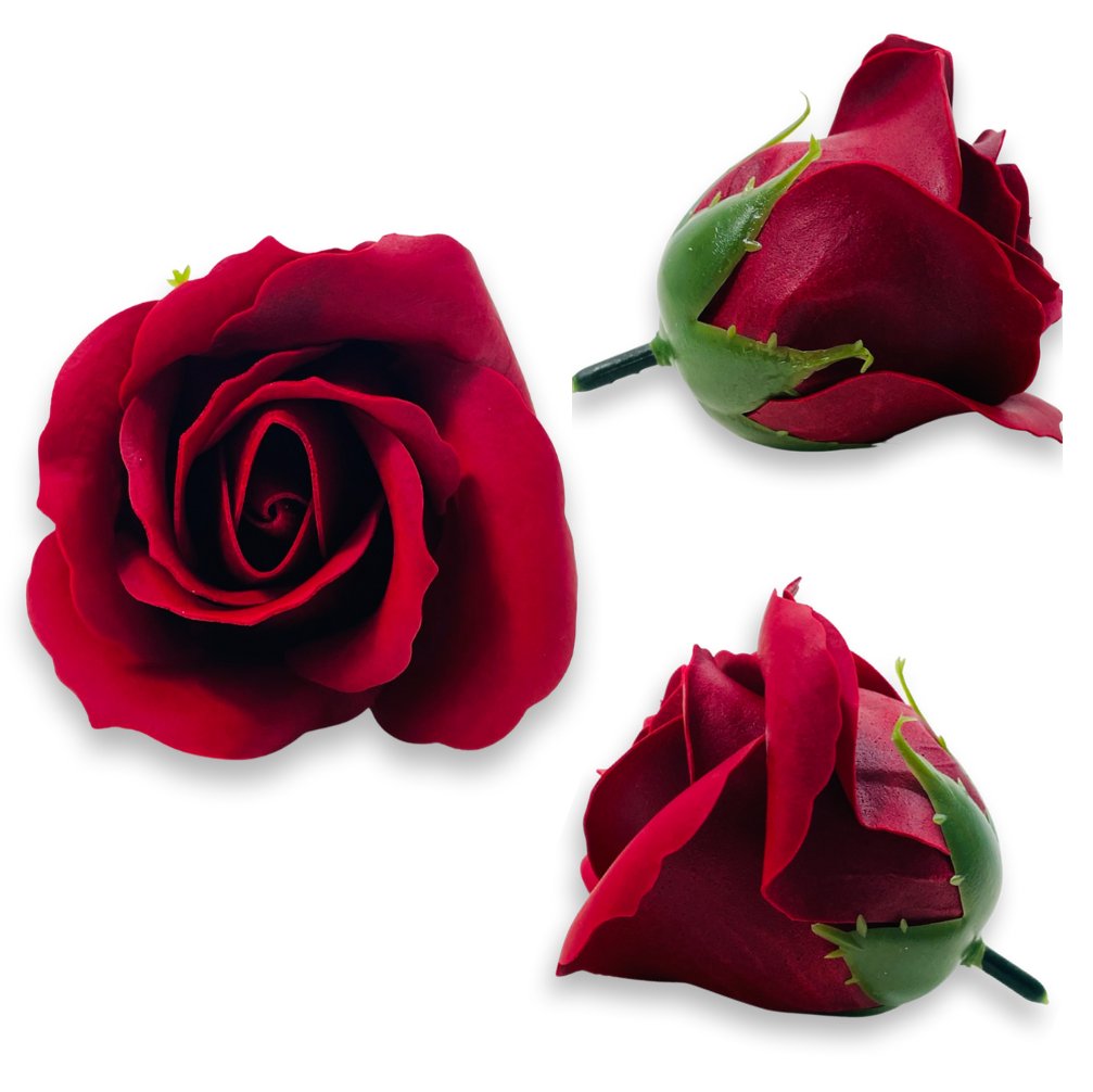 RÓŻA MYDLANA W KOLORZE BORDOWYM