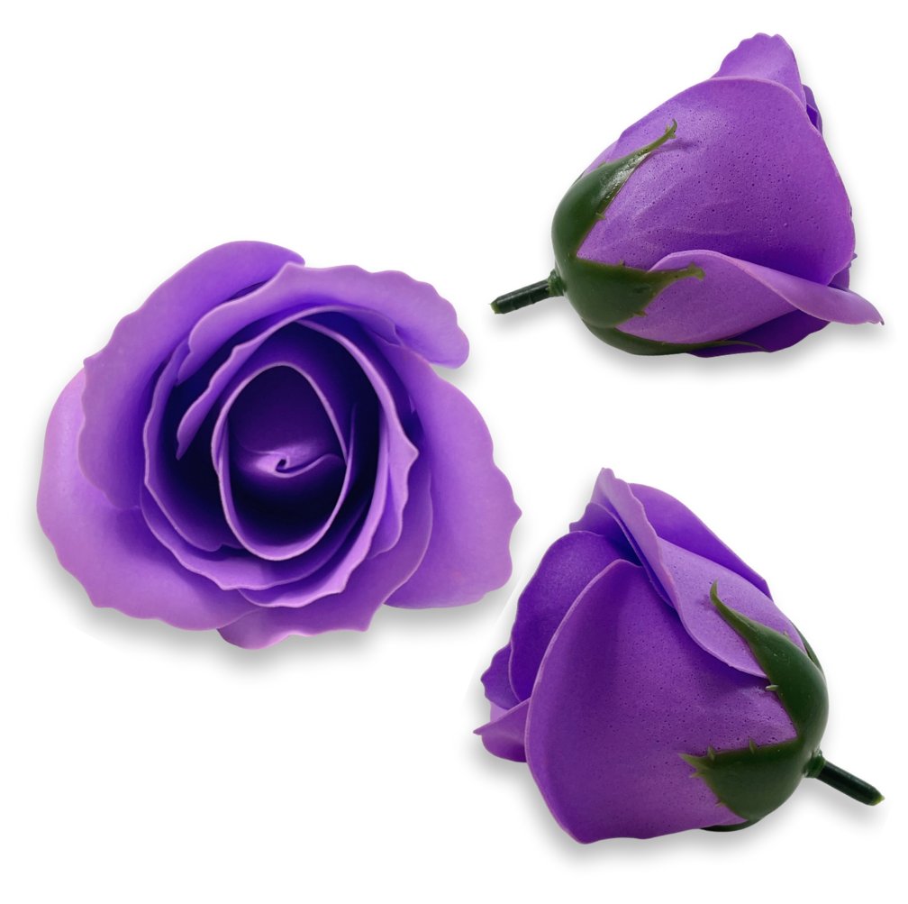 RÓŻA MYDLANA W KOLORZE FIOLETOWYM