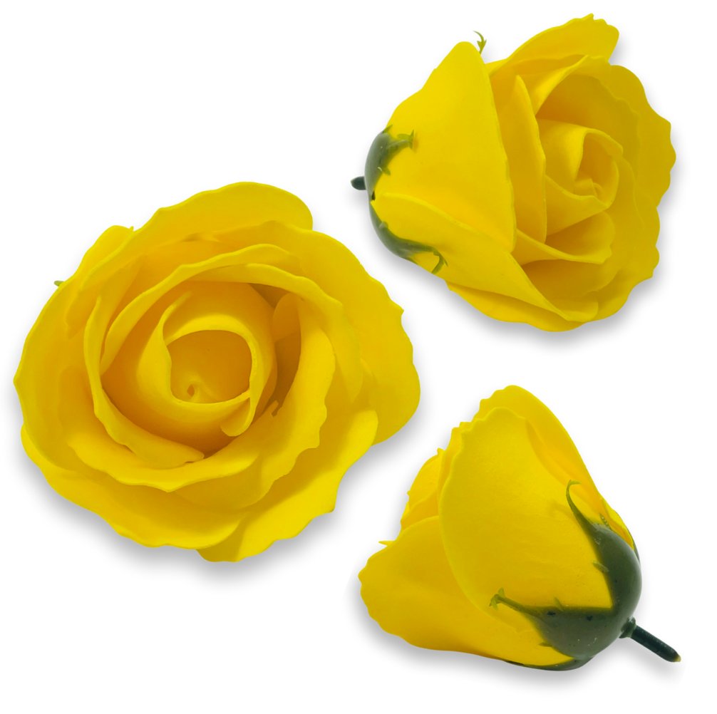 RÓŻA MYDLANA W KOLORZE ŻÓŁTYM