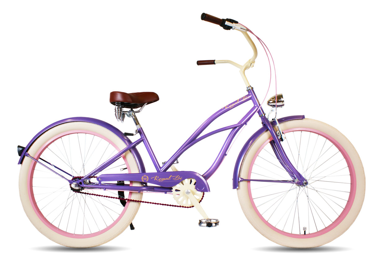 Rower beach Cruiser damski 26 damka VIOLET RoyalBi fioletowy biegi shimano