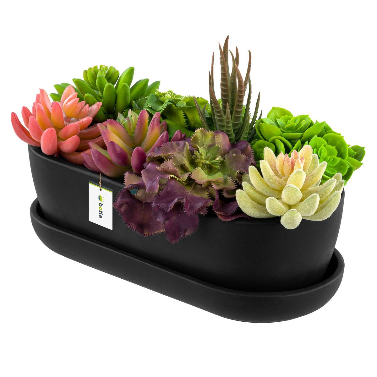 Doniczka ceramiczna nowoczesny kolor Czarny Mat 27,5 cm Owalna Kaktusiarka