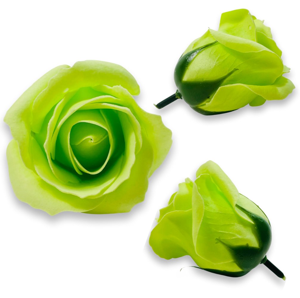 RÓŻA MYDLANA W KOLORZE JASNYM ZIELONYM