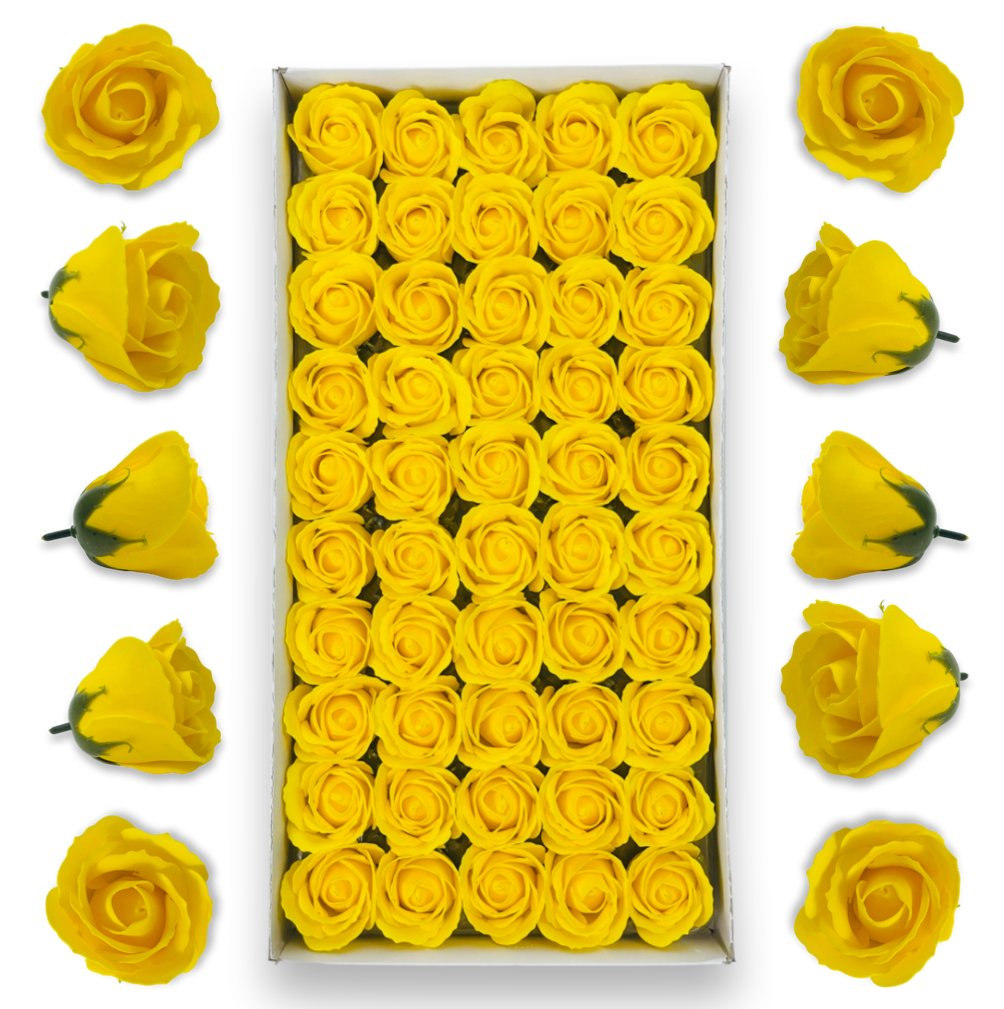 RÓŻE MYDLANE W ZESTAWIE 50 SZT. W KOLORZE ŻÓŁTYM