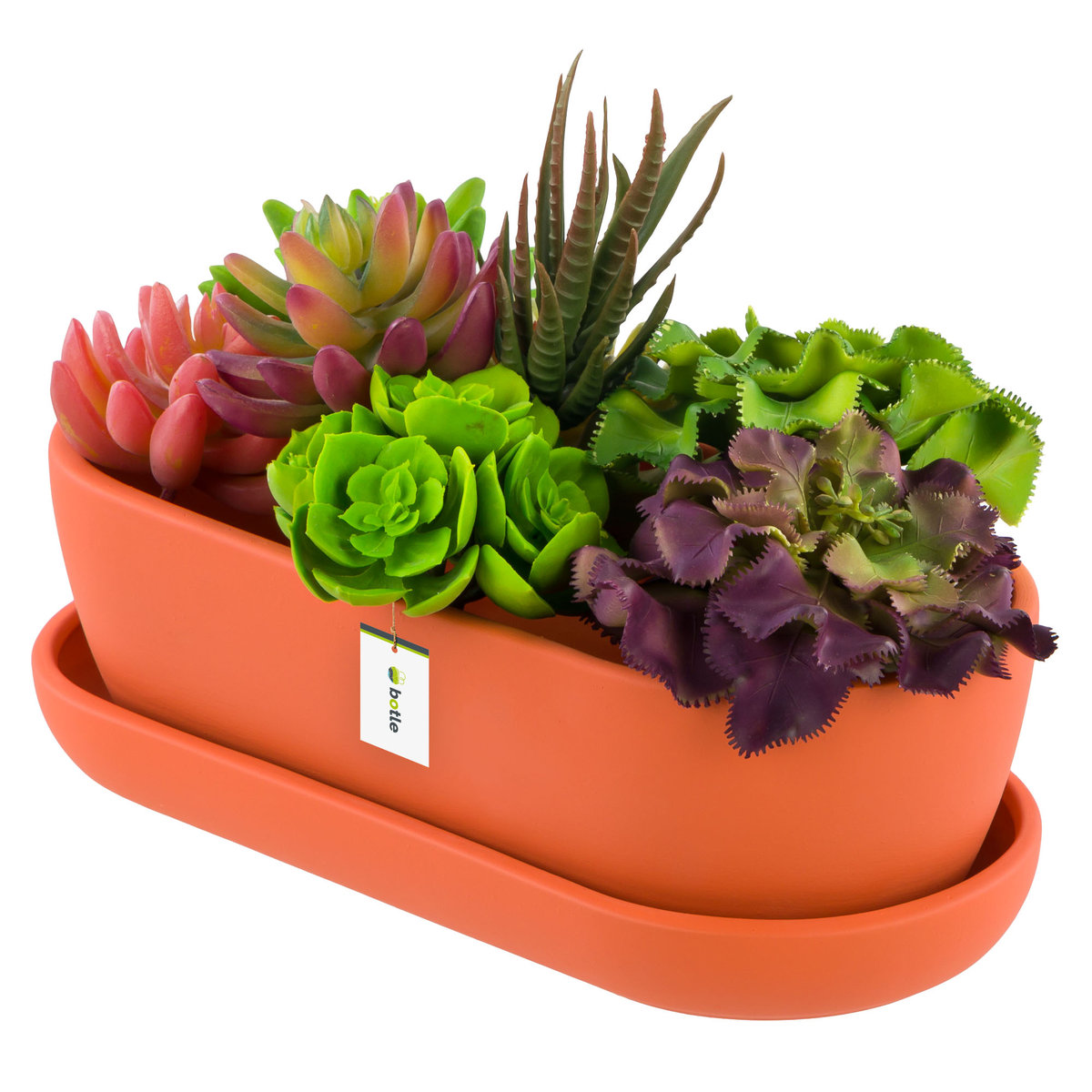 Doniczka ceramiczna nowoczesny kolor Pomarańczowy Mat 27,5 cm Owalna Kaktusiarka