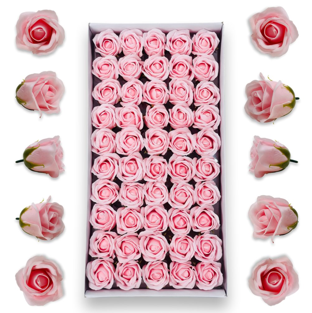 RÓŻE MYDLANE W ZESTAWIE 50 SZT. W KOLORZE JASNYM RÓŻOWYM