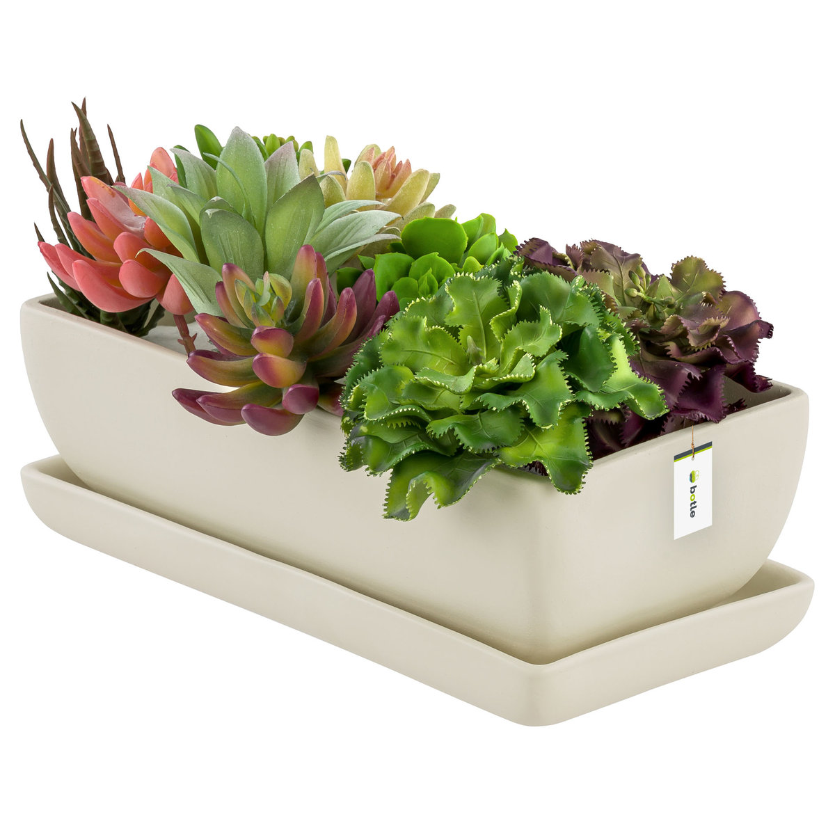 Doniczka ceramiczna nowoczesny kolor Biały Mat 29 cm Prostokąt Kaktusiarka