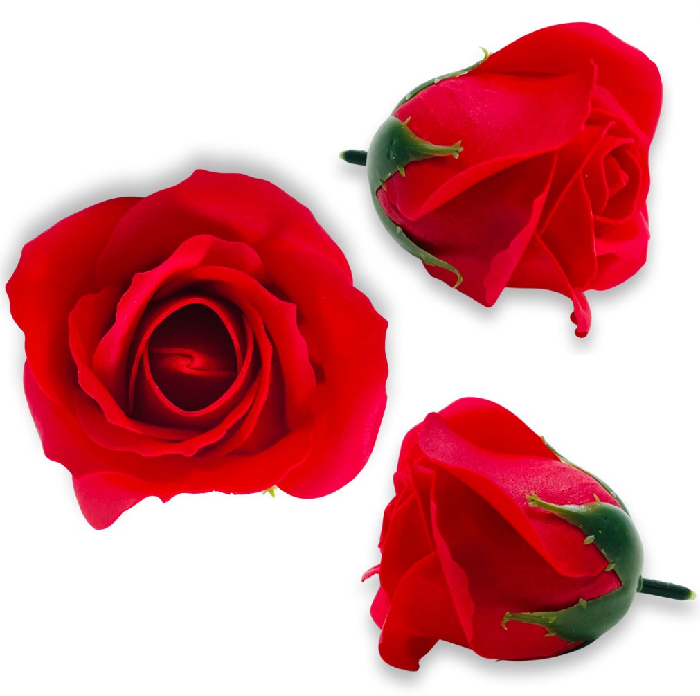 RÓŻA MYDLANA W KOLORZE CZERWONYM