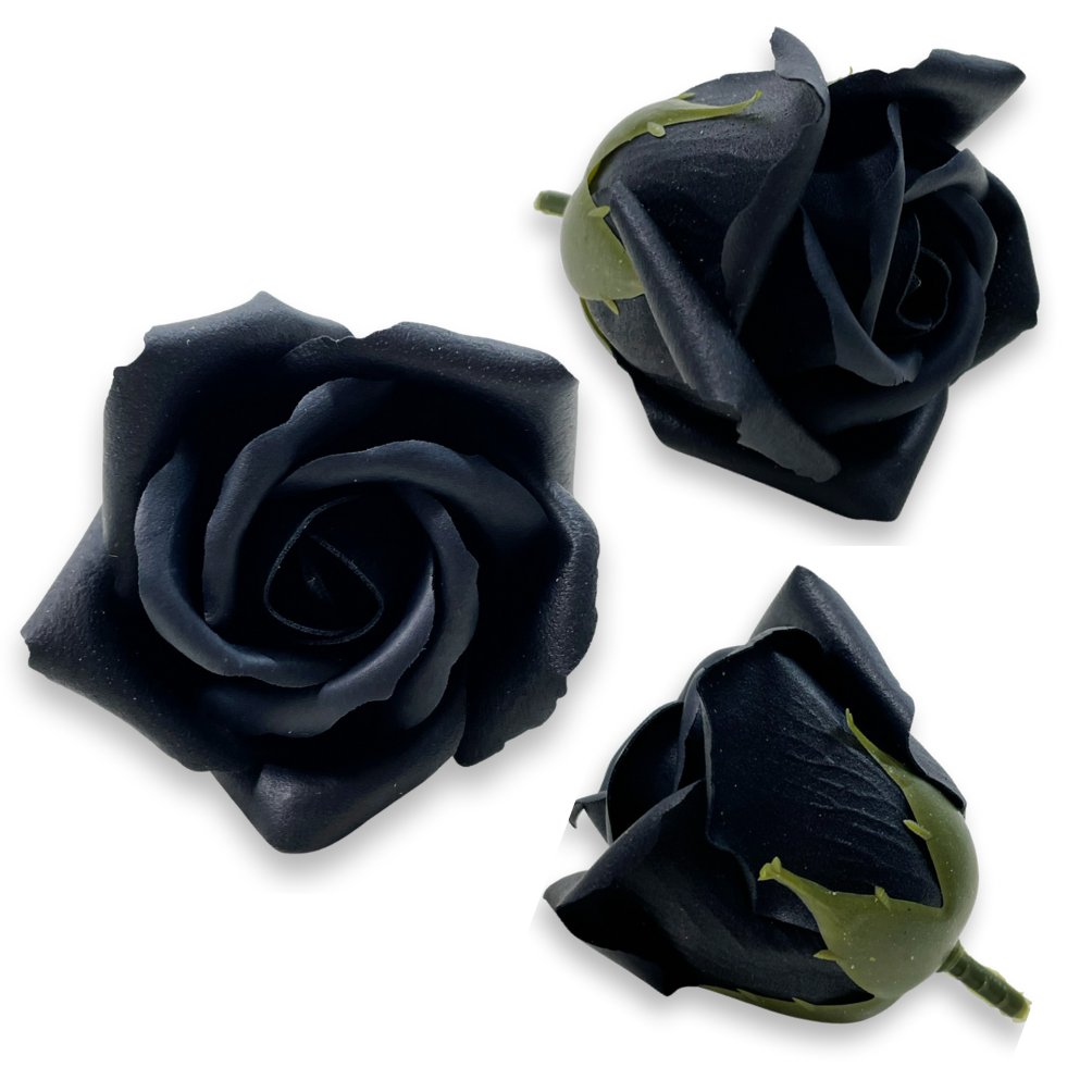 RÓŻA MYDLANA W KOLORZE CZARNYM
