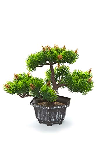 Heitmann Deco Bonsai - sztuczna roślina - bonsai - kwiat - zielona roślina w donice - sztuczny kwiat - dekoracja