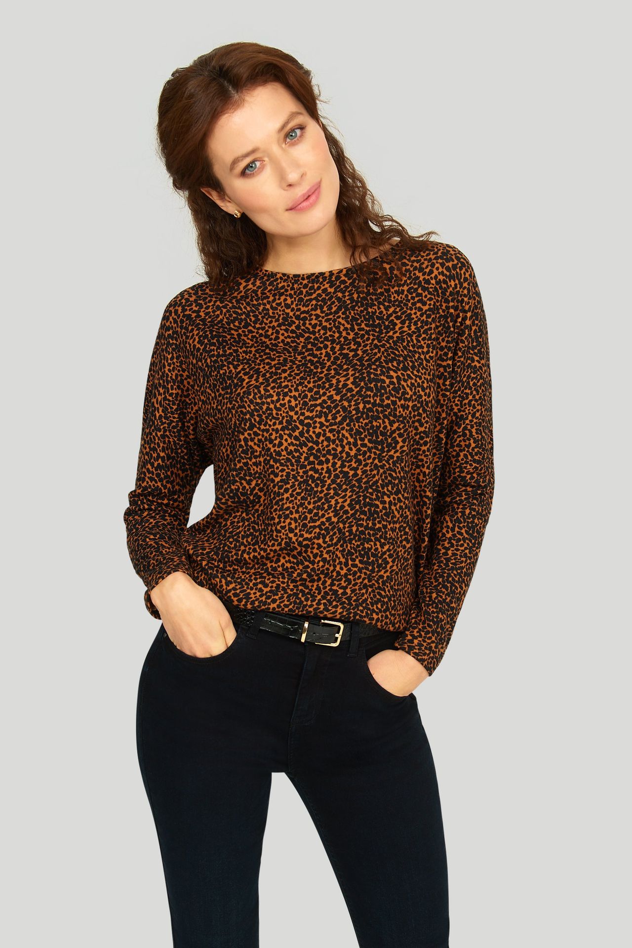 Sweter z miękkiej dzianiny z nadrukiem - Greenpoint