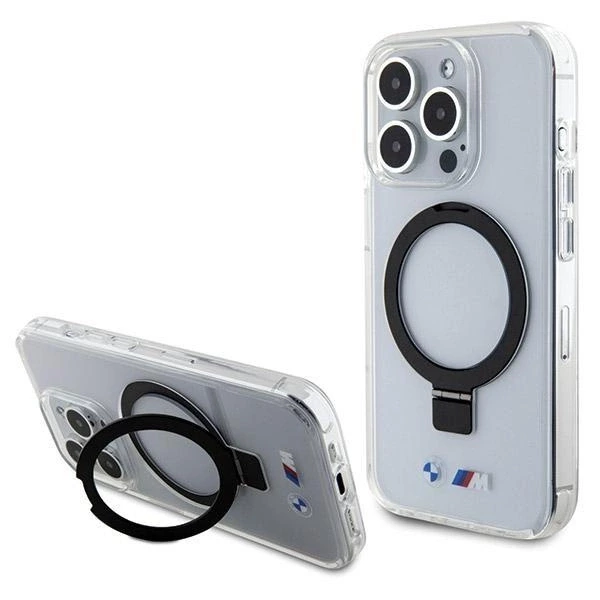 Etui BMW Ring Stand M Collection MagSafe na iPhone 15 Pro Max - przezroczyste