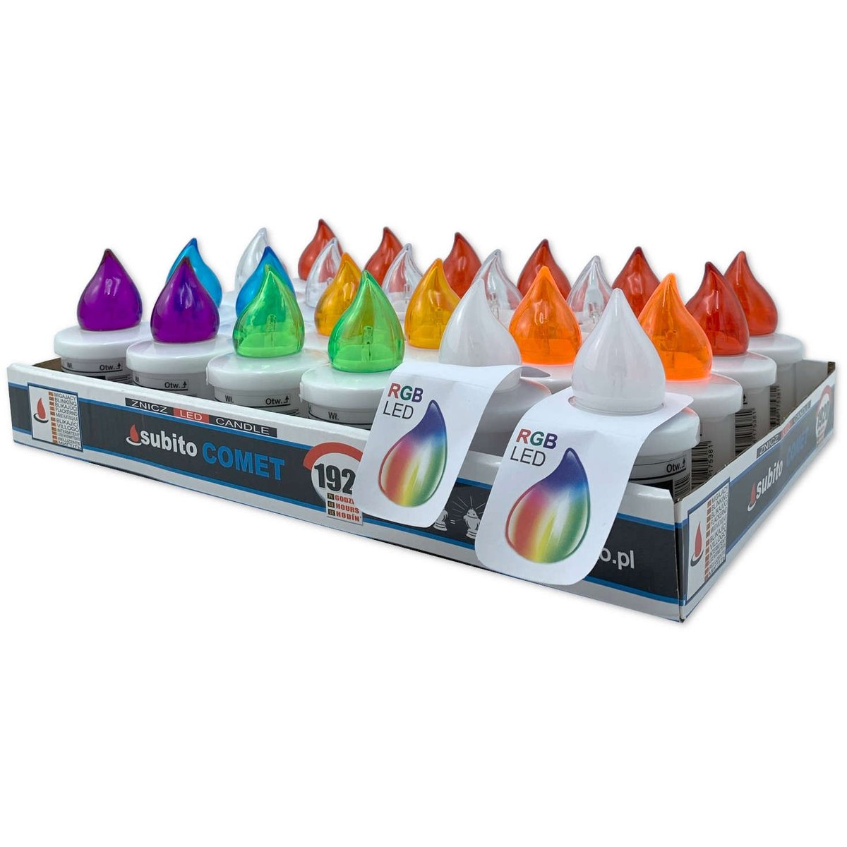 Wkłady Do Zniczy Led Subito Comet 24 Sztuki Mix