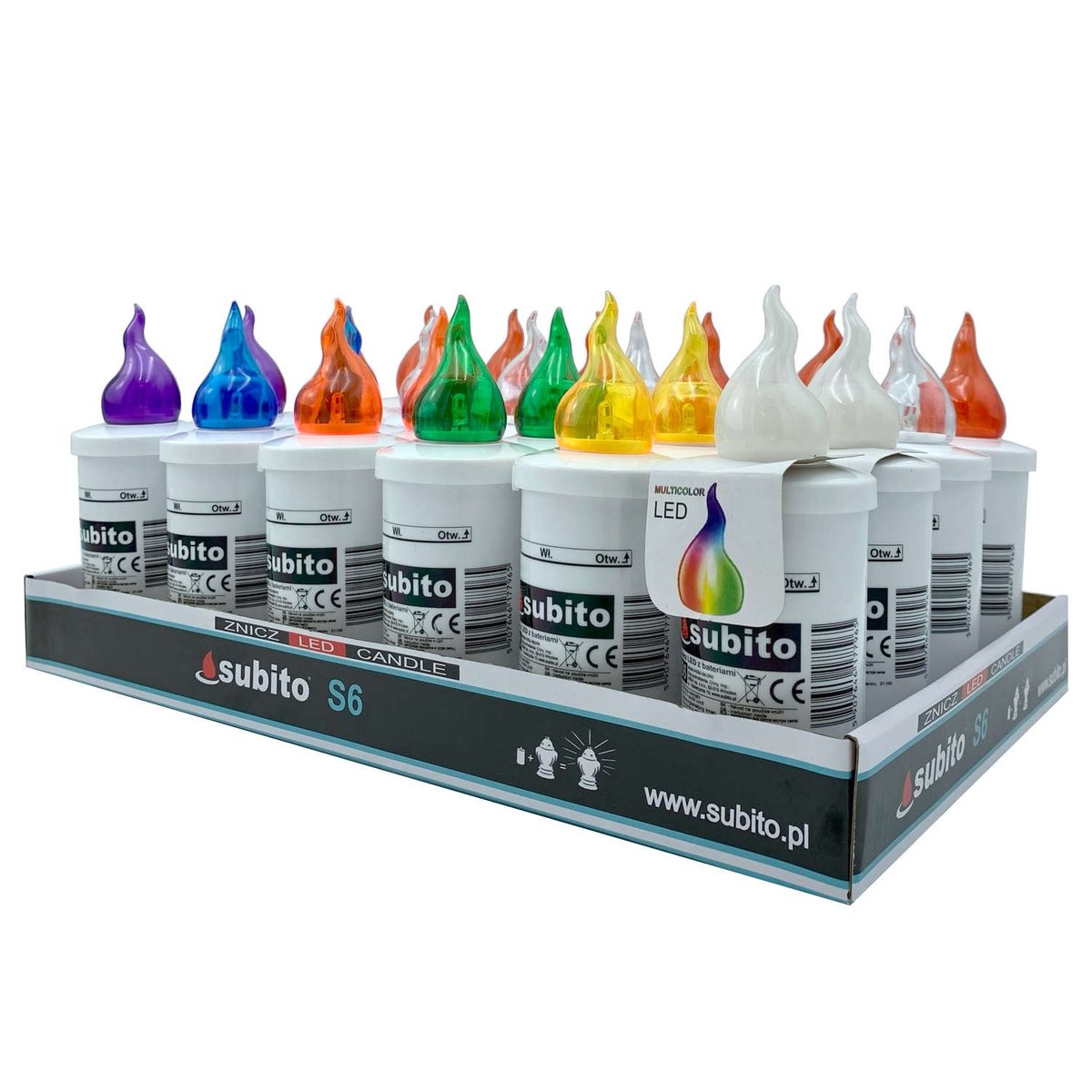 Wkłady Do Zniczy Led Subito S6 24 Sztuki Mix