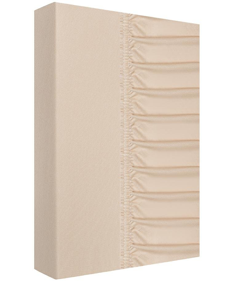 Prześcieradło jersey z gumką 140x200 beżowe