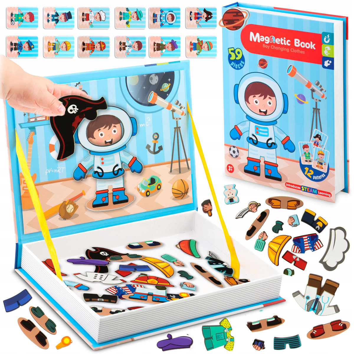 Ricokids, Książka magnetyczna edukacyjna pudełko puzzle układanka