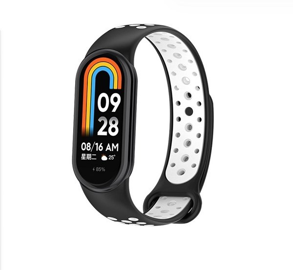 Beline pasek Mi Band 8 design czarno-biały /black-white