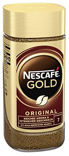 NESCAFÉ GOLD Oryginalna, rozpuszczalna kawa ziarnista z wyselekcjonowanych ziaren kawy, zawiera kofeinę, pełna i aromatyczna, 1 opakowanie (1 x 200 g)