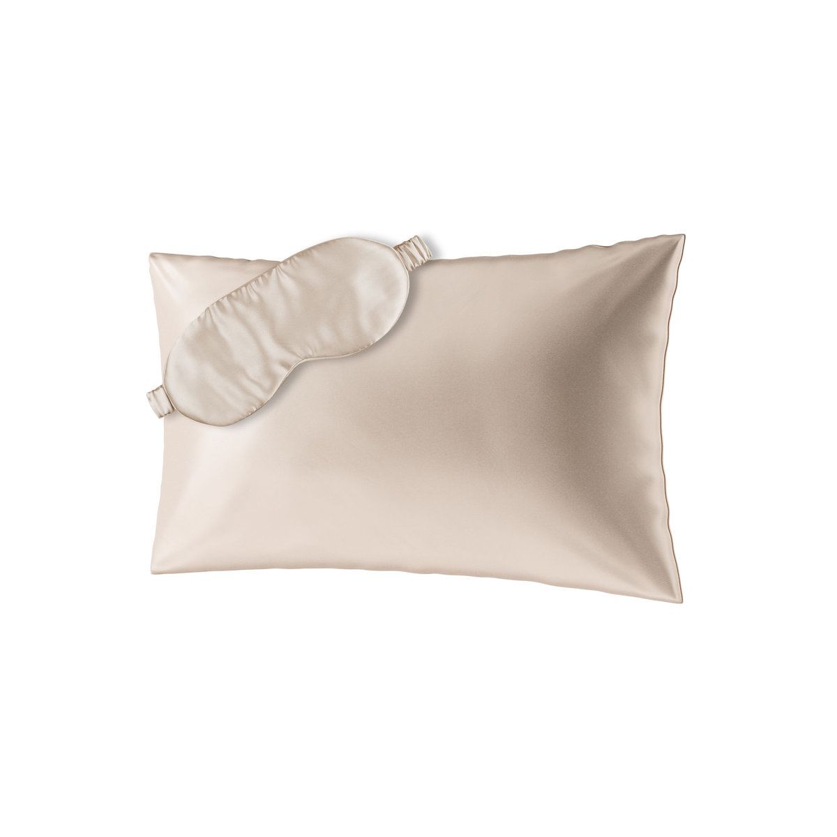 Ailoria, Zestaw Beauty Sleep maska na sen + poszewka na poduszkę 40x60 cm, beżowy