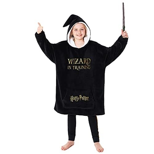 Harry Potter Bluza Z Kapturem Dla Dziewczyn Polarowy Koc Z Kapturem Oversize 7-14 Lat Czarny - Kuscheliger Harry Potter Hoodie Für Mädchen, Offiziel..
