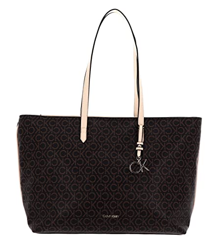 Calvin Klein Torba damska Ck Must Shopper Mono z zamkiem błyskawicznym, brązowy (brązowy mono), jeden rozmiar, Brązowy