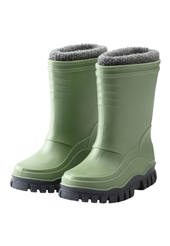 Sterntaler Unisex dziecięce kalosze z wyjmowanym butem wewnętrznym, kamienna zieleń, 31 EU