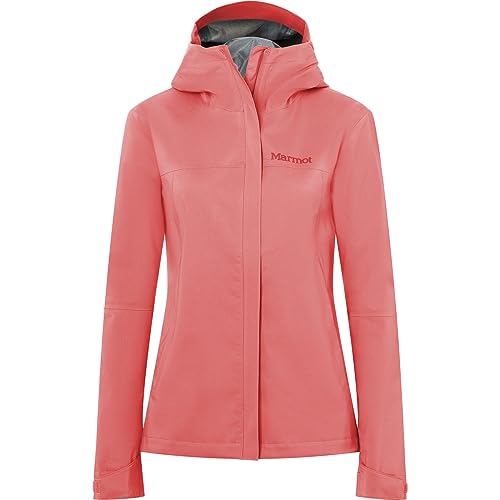 Marmot Damska kurtka PreCip Eco Pro, wodoodporna, lekka kurtka przeciwdeszczowa z kapturem, wiatroszczelna, oddychająca, idealna do biegania i wędrówek, grejpfrut, rozmiar M