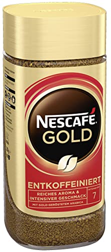 NESCAFÉ GOLD bezkofeinowa, rozpuszczalna kawa ziarnista, kawa rozpuszczalna z wyselekcjonowanych ziaren kawy, pełna i aromatyczna, bez kofeiny, 1 opakowanie (1 x 200 g)