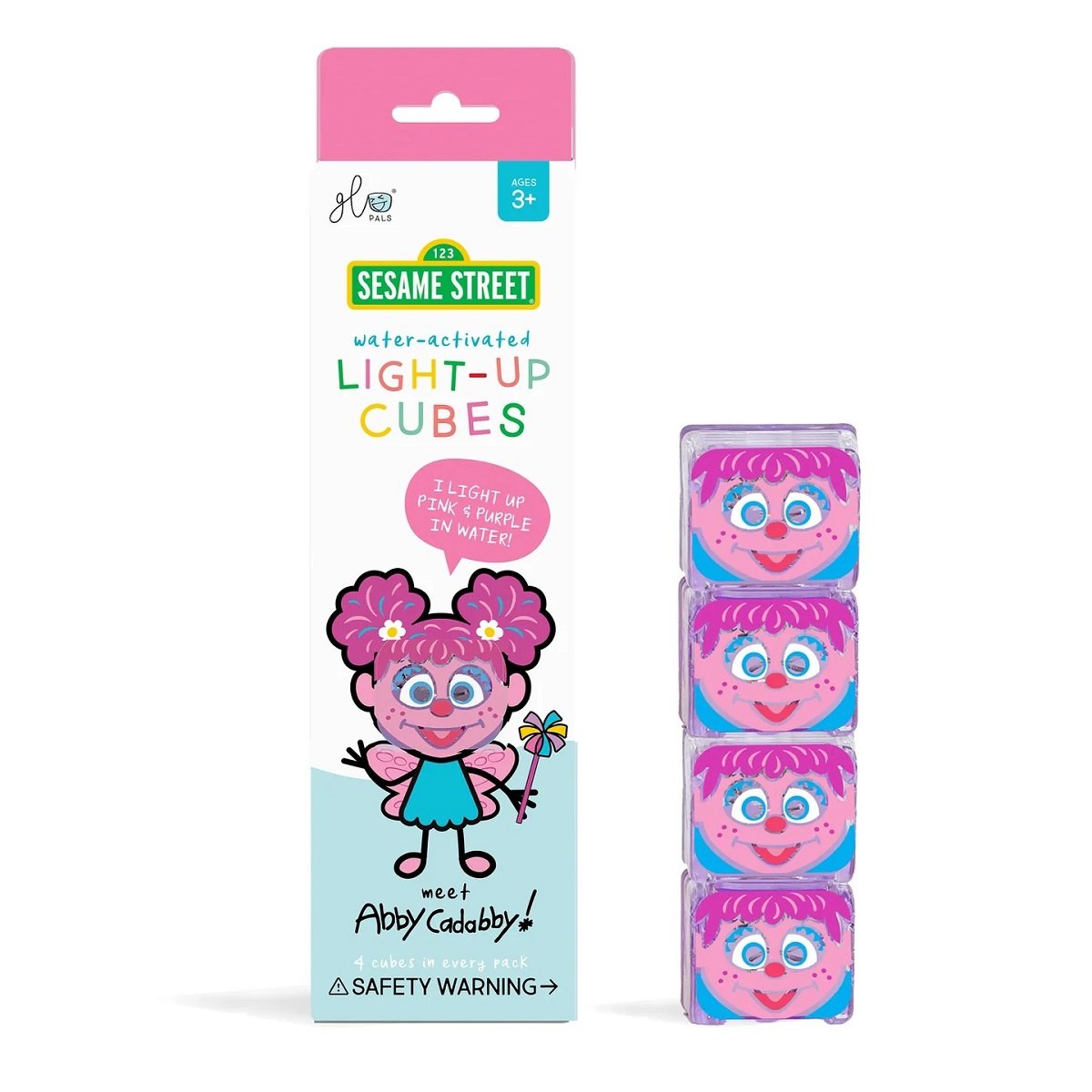 Kostki sensoryczne świecące w wodzie Abby Glo Pals - różowe/fioletowe