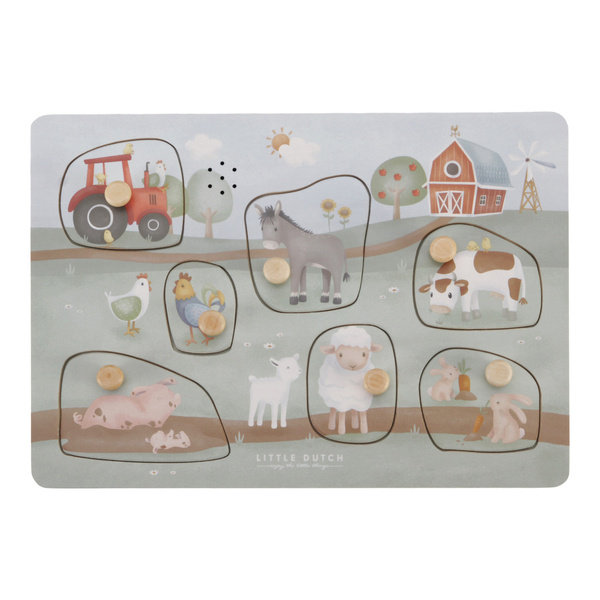 Little Dutch Puzzle dźwiękowe Little Farm FSC