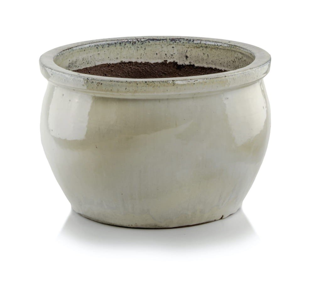 Kremowa Donica do Ogrodu Misa z Rantem 28x16 cm
