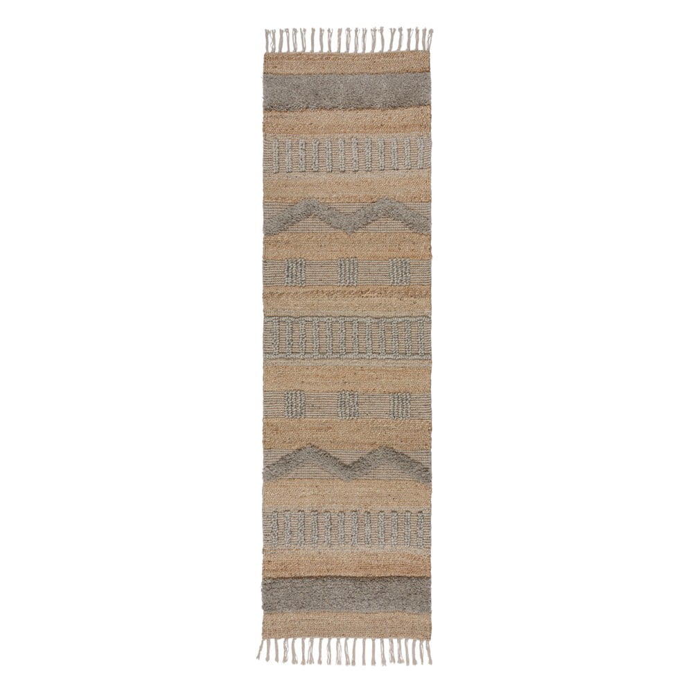 Jasnoszaro-naturalny chodnik 60x230 cm Medina – Flair Rugs