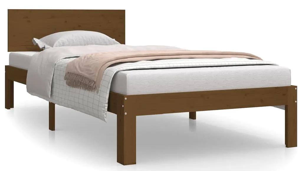 Pojedyncze drewniane łóżko miodowy brąz 90x200 C5-G12