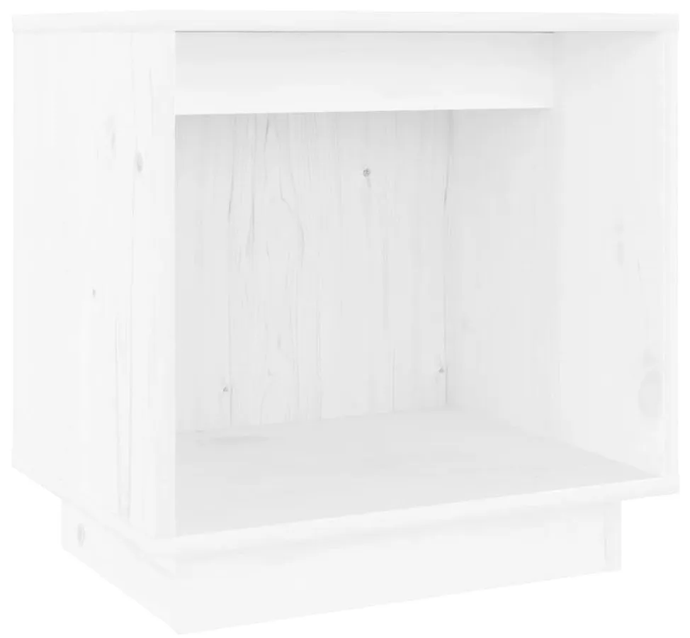 Biała drewniana minimalistyczna szafka nocna E2-S19