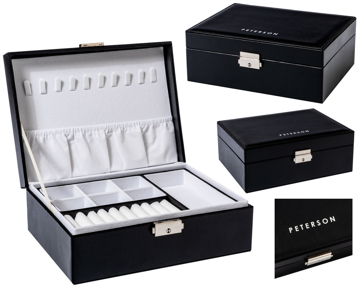 PETERSON szkatułka na biżuterię kasetka organizer ze skóry eko