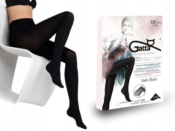 Gatta rajstopy Satti Matti, 120 den lycra nero 3-M