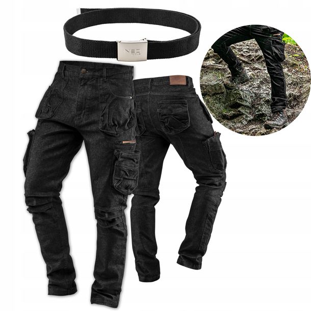 Neo Spodnie Robocze Jeans Elastan Denim L + Pasek