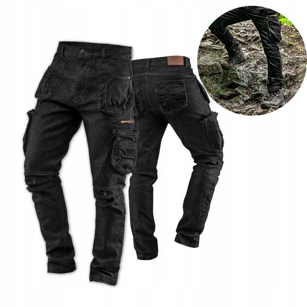 Neo Spodnie Robocze Jeans Denim Czarne 81-233 L