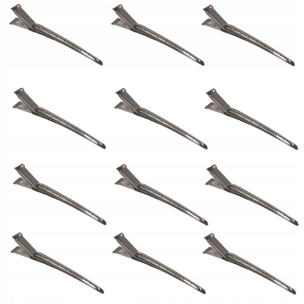 Klipsy Metalowe Do Włosów Klamry Spinki 12 Szt