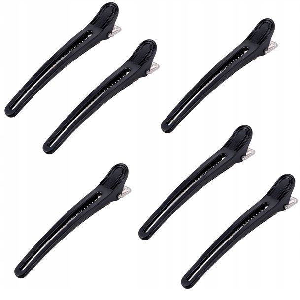 ﻿Klipsy, klamry fryzjerskie do włosów 6 sztuk, 10cm