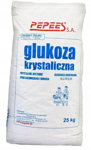 GLUKOZA Krystaliczna dekstroza 25kg Pepees POLSKA