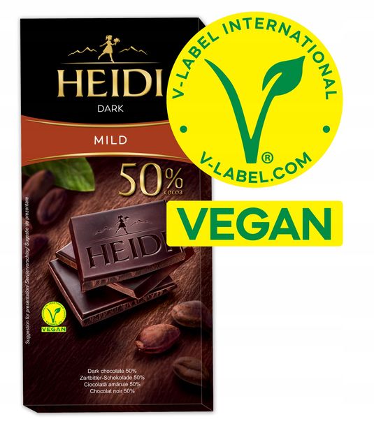 ﻿HEIDI DARK czekolada gorzka kokosowa wegańska 80g KAKAO 50%