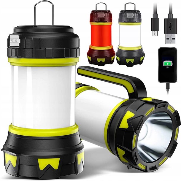 Latarka Kempingowa Turystyczna Led Lampa Podręczna Szperacz Do Powieszenia