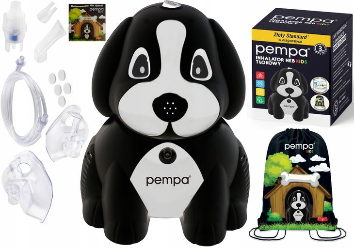 PEMPA NEB KIDS Piesek PEMPIK Inhalator Tłokowy dla dzieci + PLECAK GRATIS