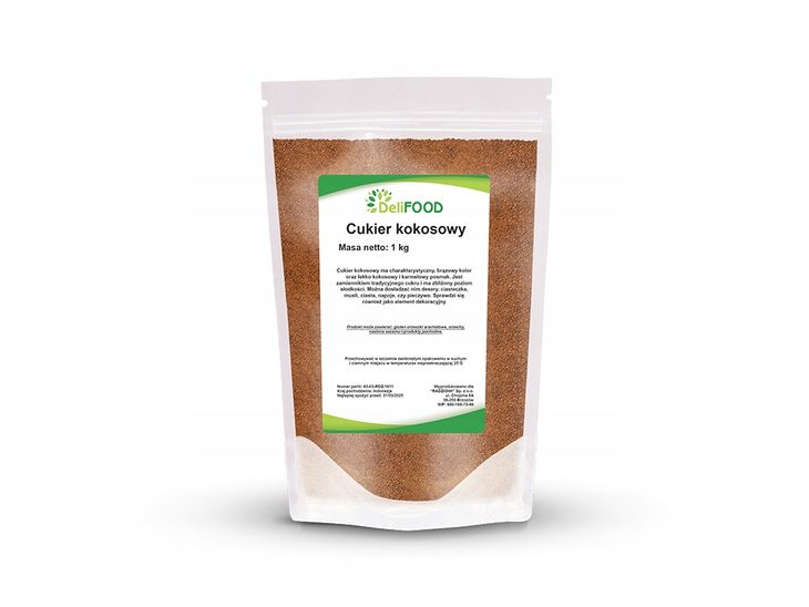Cukier Kokosowy 1kg Palmowy Naturalny Zdrowy Zamiennik Cukru
