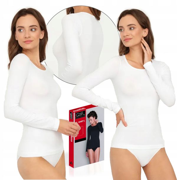 ﻿Bluzka GATTA T-SHIRT L biały, długi rękaw, XL