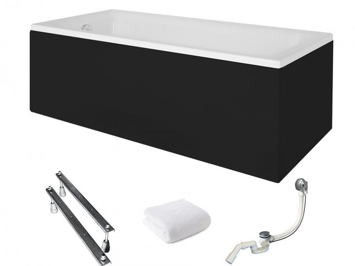 BESCO Wanna 110x70 Talia z czarną obudową + syfon