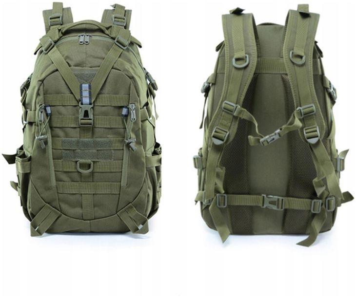 Plecak Męski Wojskowy Turystyczny 1057 Zielony 35L